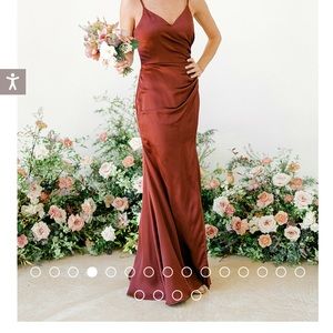 Rory Satin dress by Reverly Size 8 Desert Rose